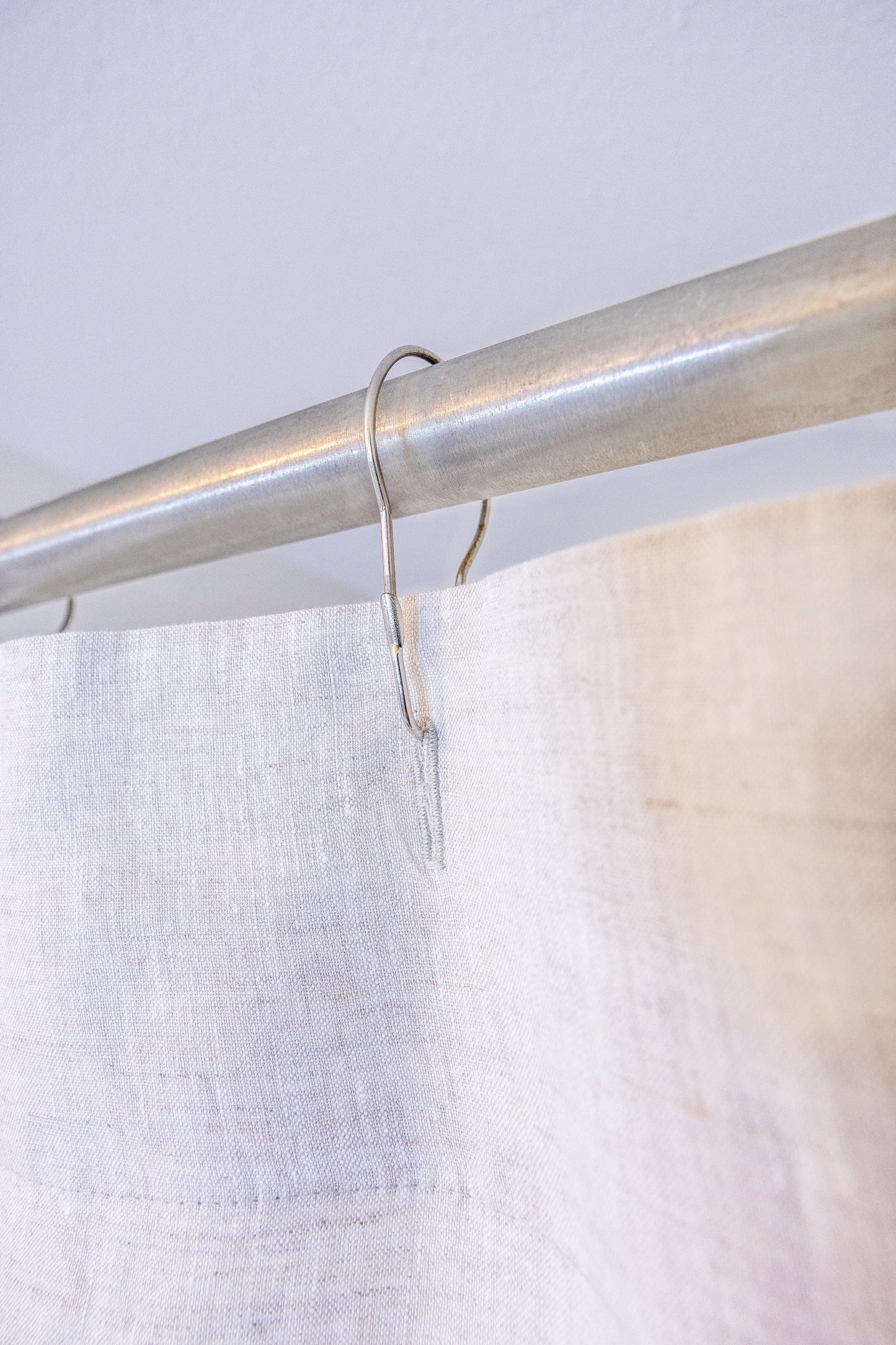 Ruffled Linen Shower Curtain