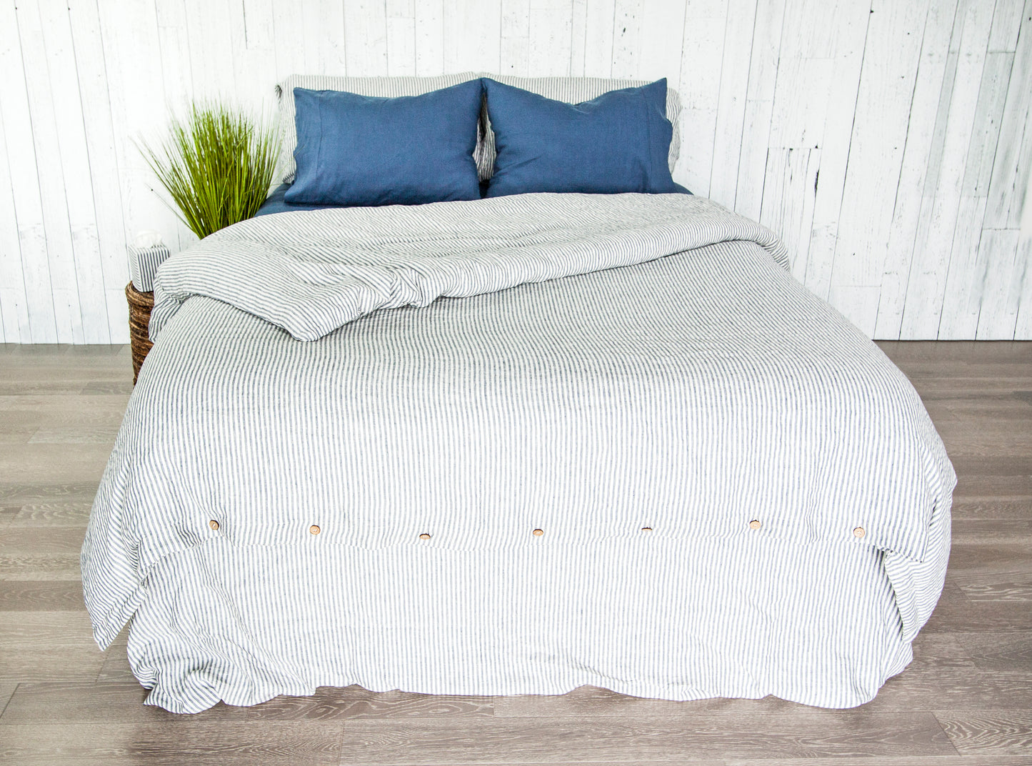 Stripe Linen Duvet Cover - Select Size in Drop Down