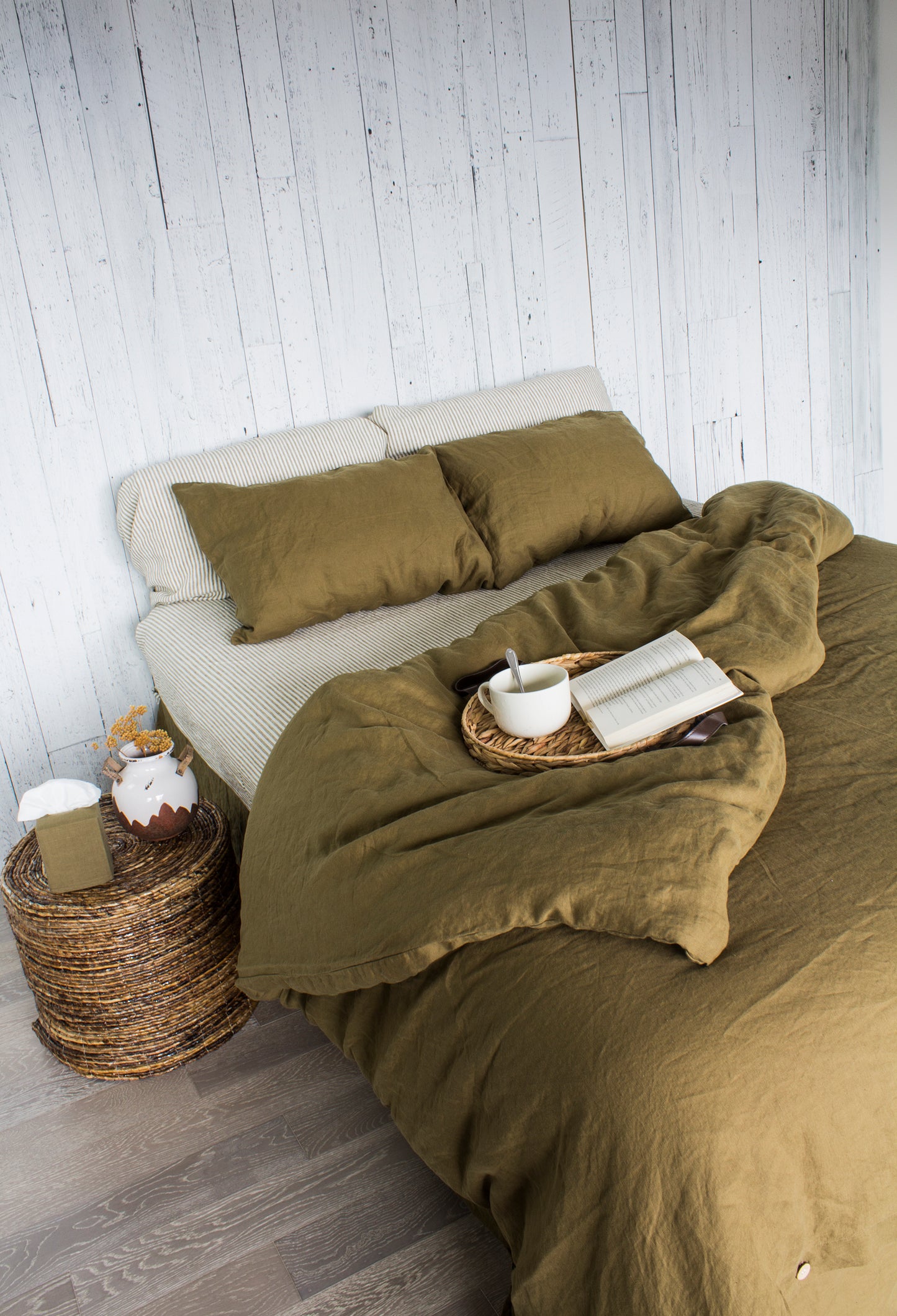 Queen Duvet or Set in Olive