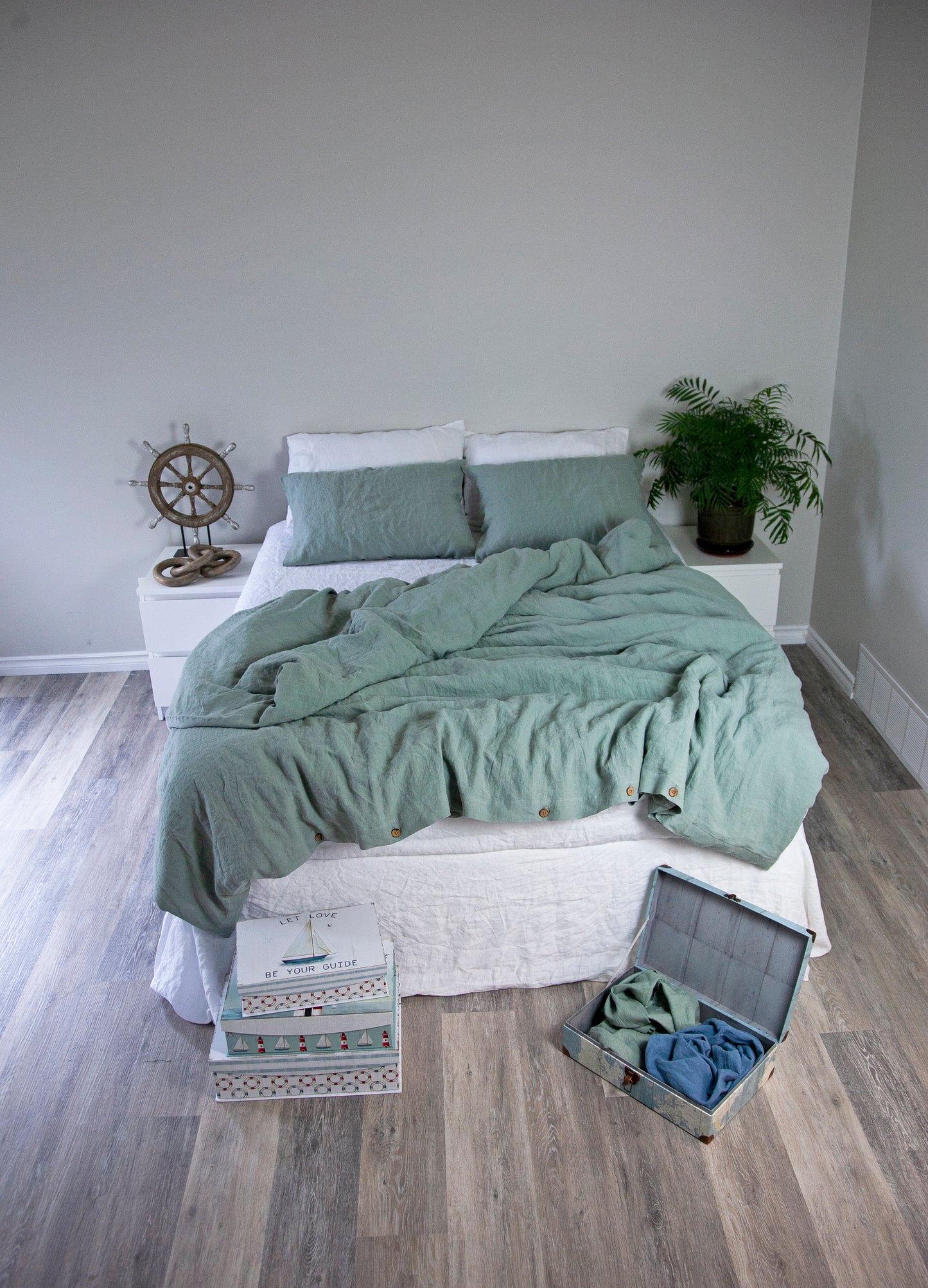 Queen Sized Linen Duvet Cover - Choose Colour in Drop Down