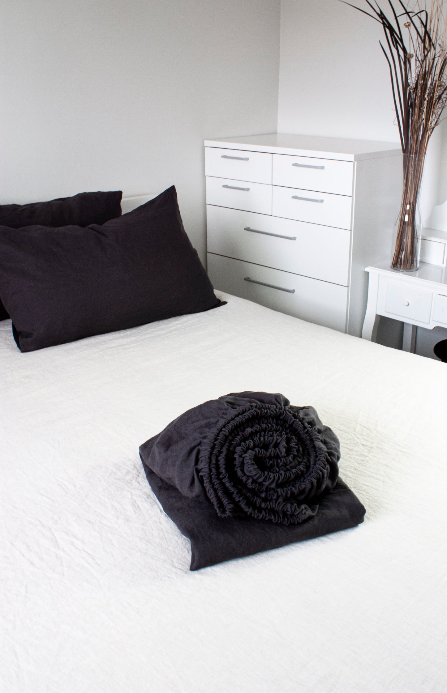 Twin Linen Fitted Sheet - Select colour in drop down