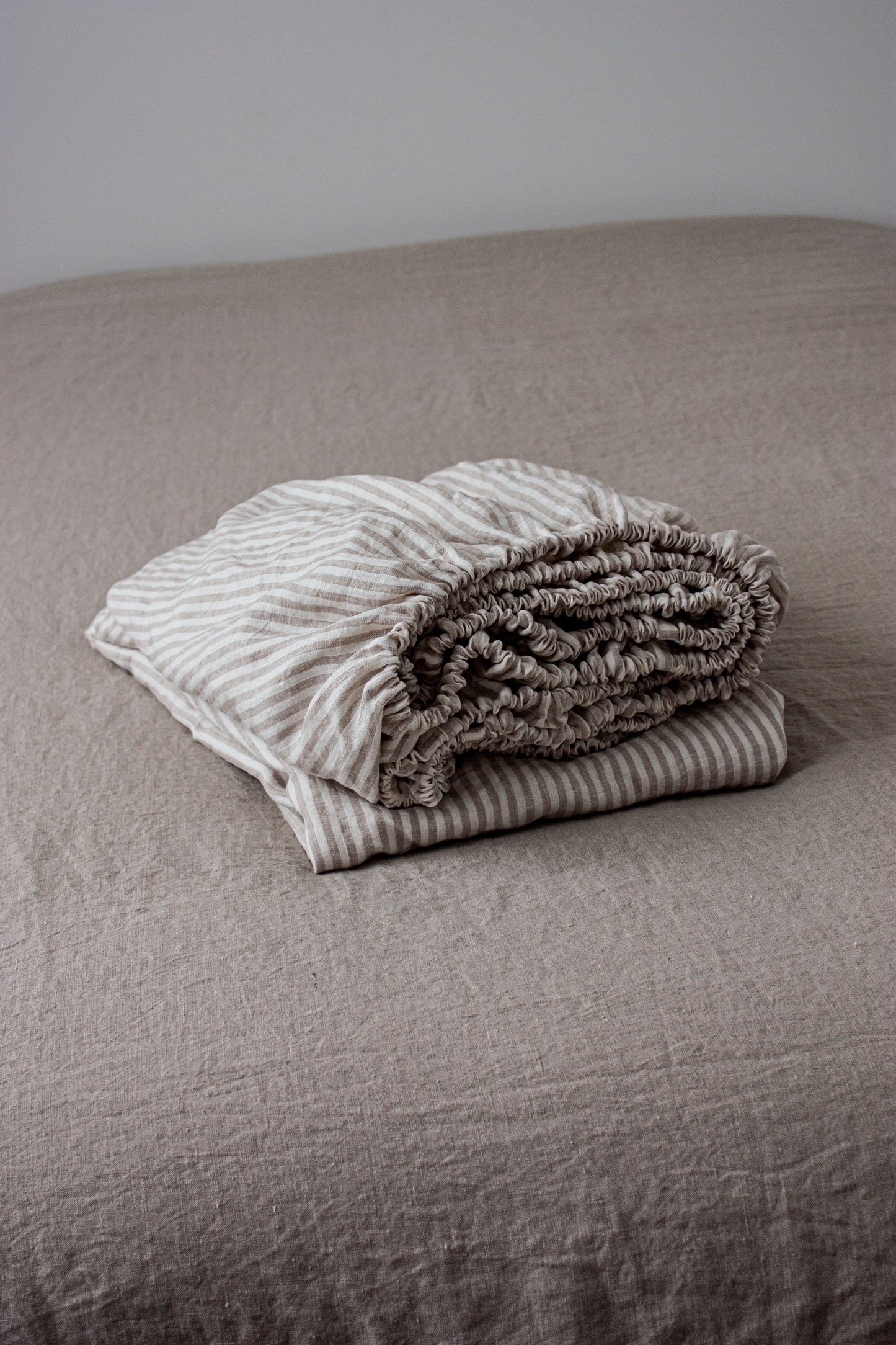 Striped Linen Fitted Sheet