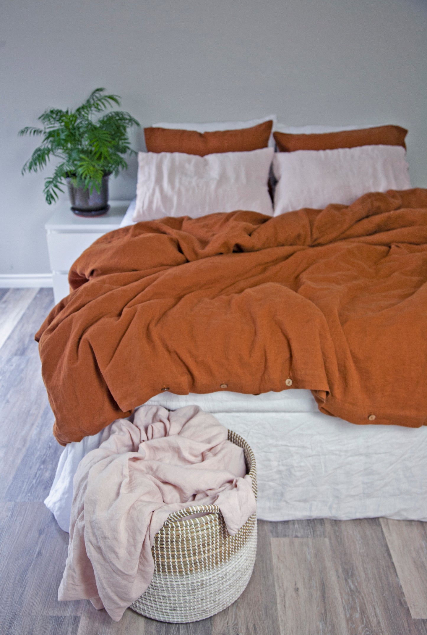 King Sized Linen Duvet Cover - Choose Colour in Drop Down