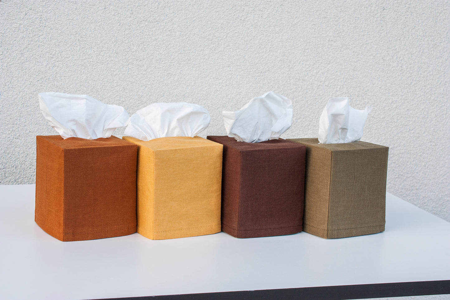 Linen Stripe Square Tissue Box Cover