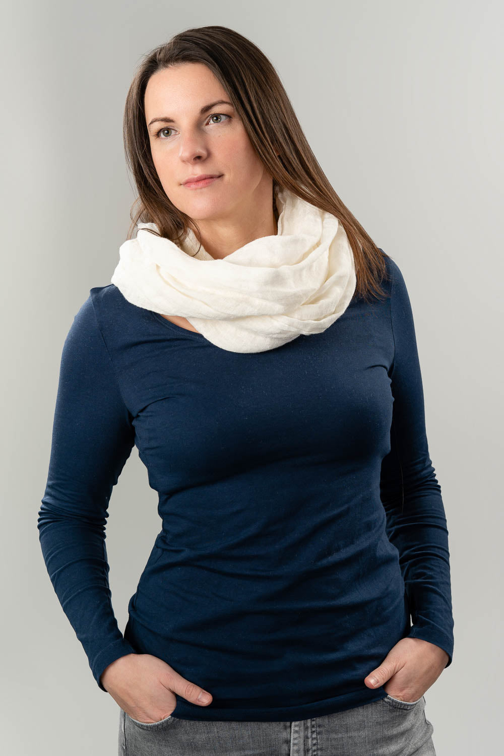 Linen Scarf with Tassels