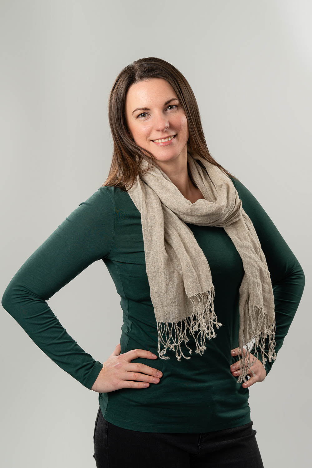 Linen Scarf with Tassels