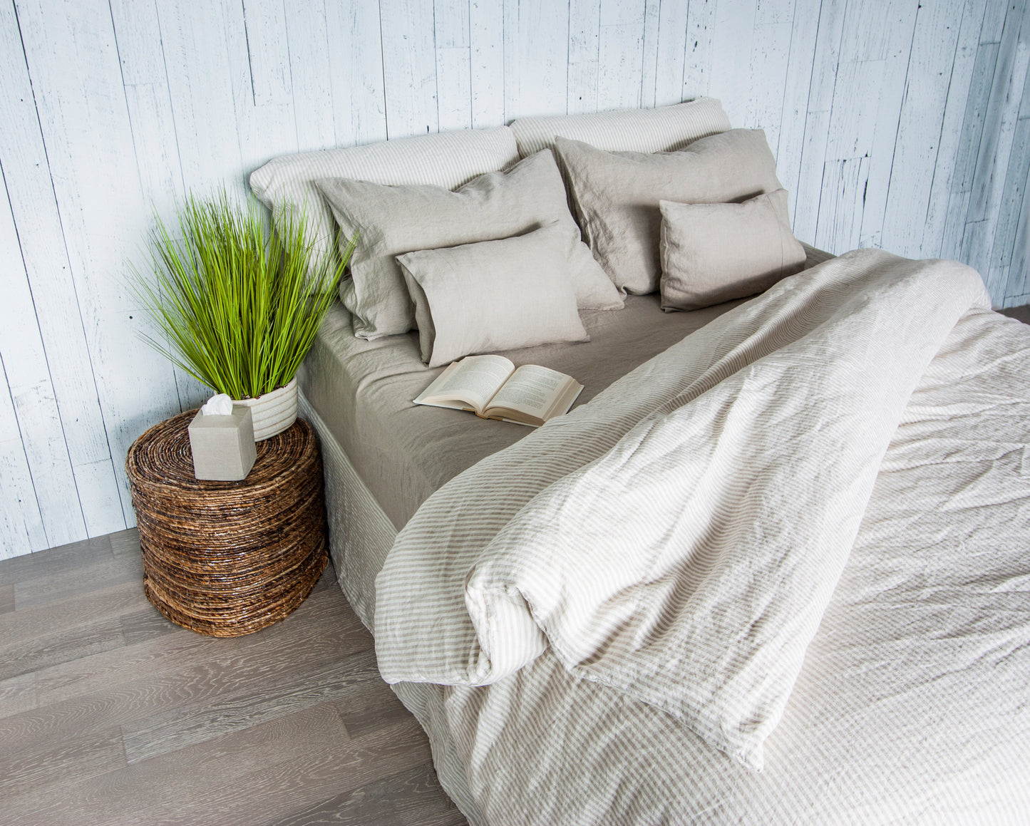 Stripe Linen Duvet Cover - Select Size in Drop Down