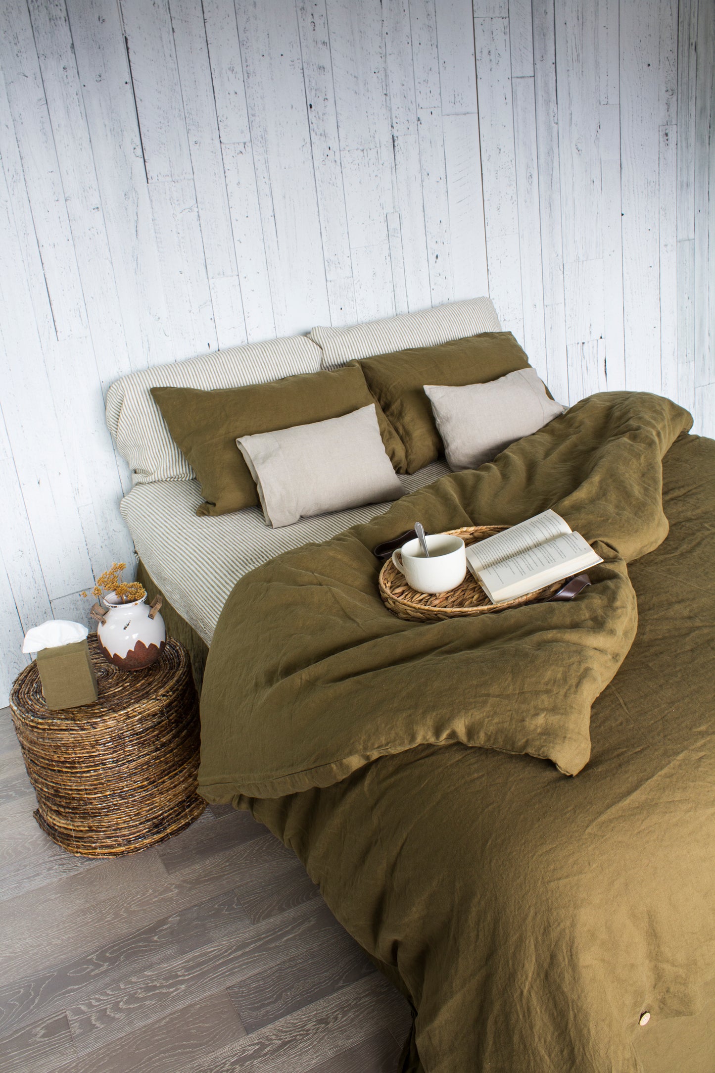 Olive Set Duvet + 2 Pillowcases