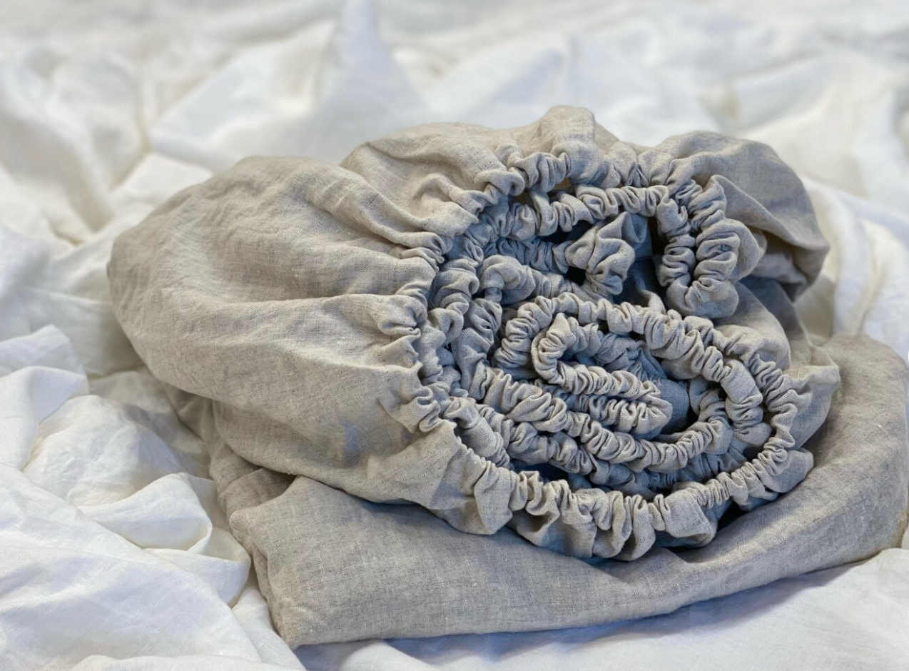 Twin Linen Fitted Sheet - Select colour in drop down