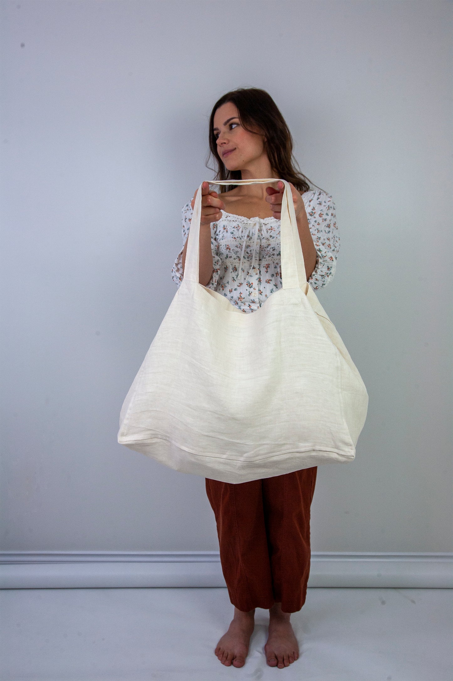 Large Linen Tote Bag