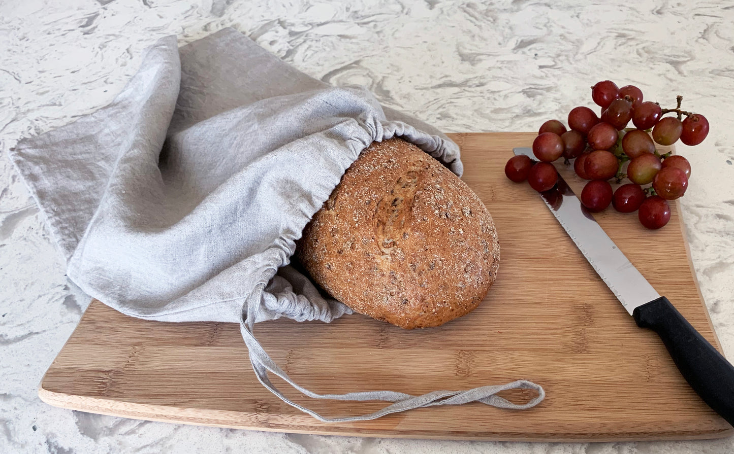Linen Drawstring Produce/Bread Bag