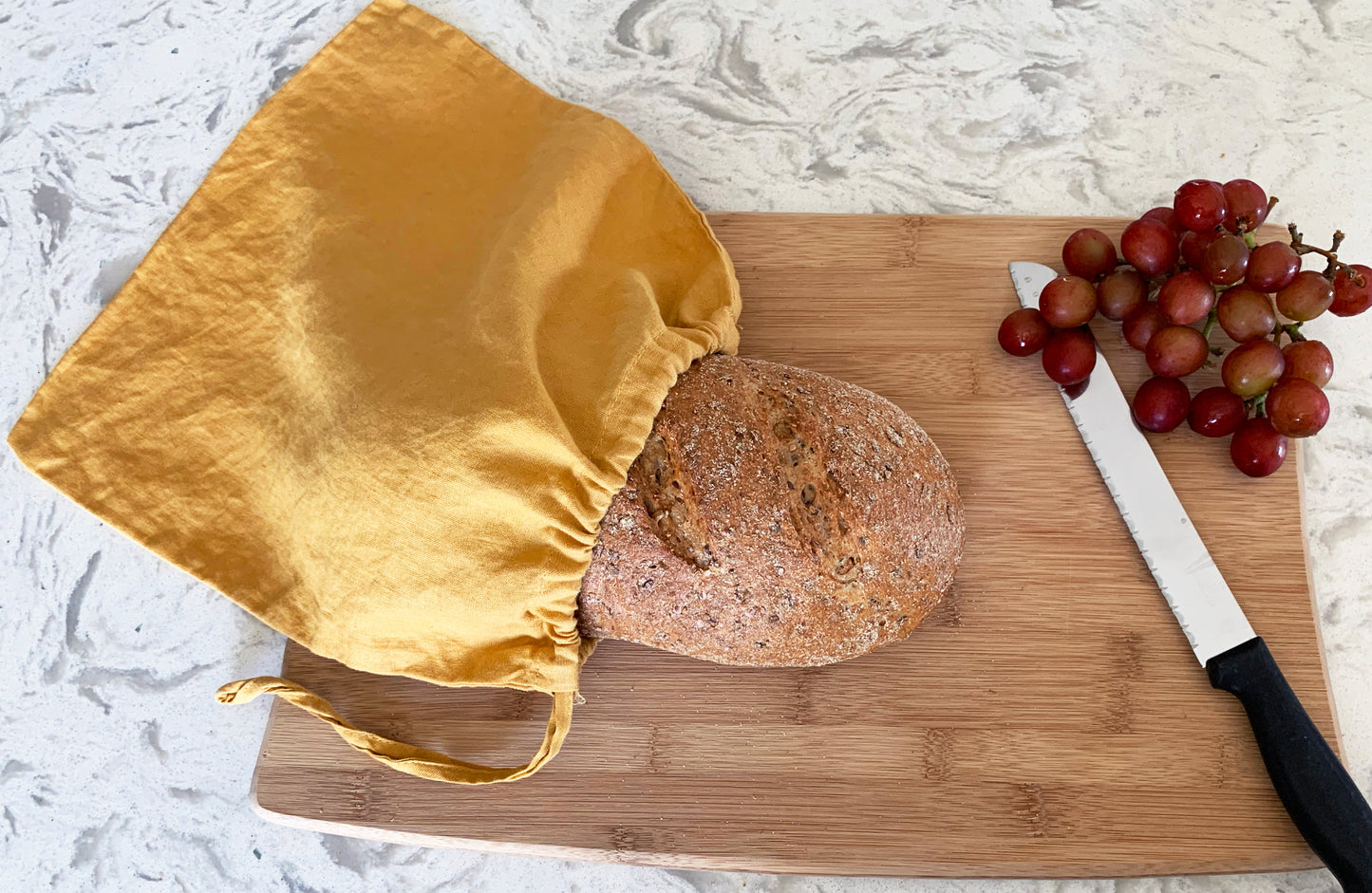 Linen Drawstring Produce/Bread Bag