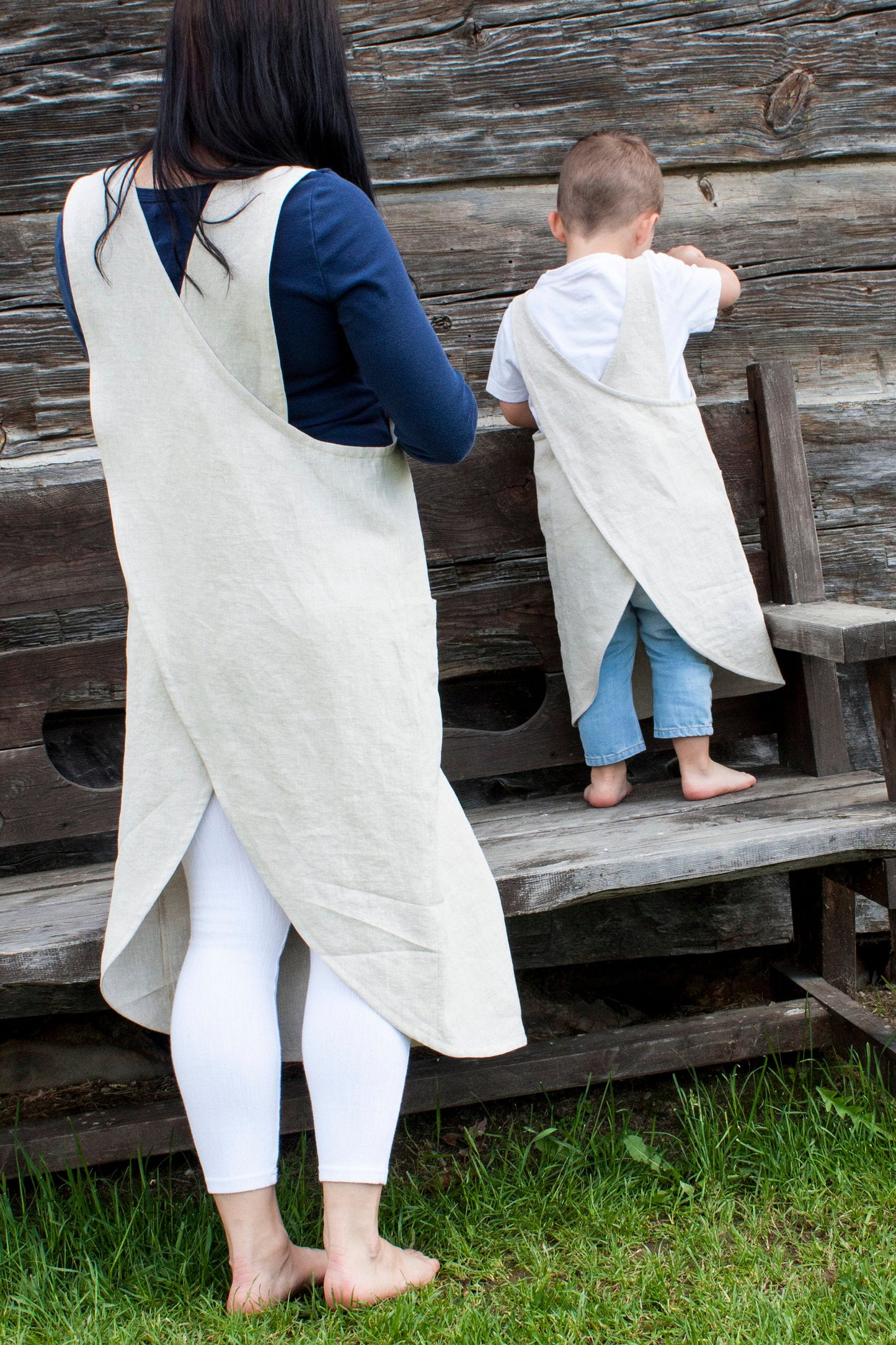 Linen Japanese Cross Back Apron
