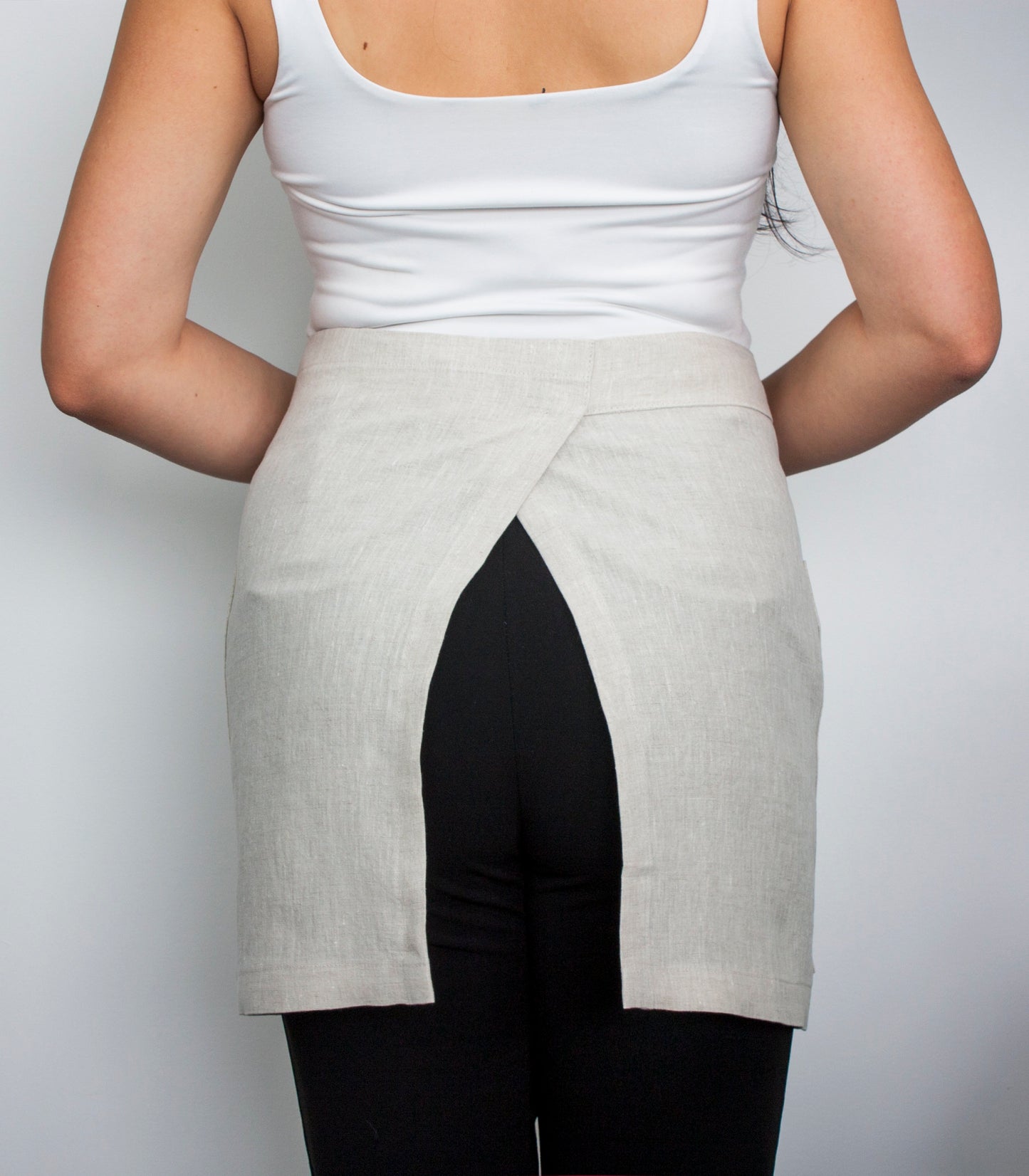 Striped Linen Half Apron