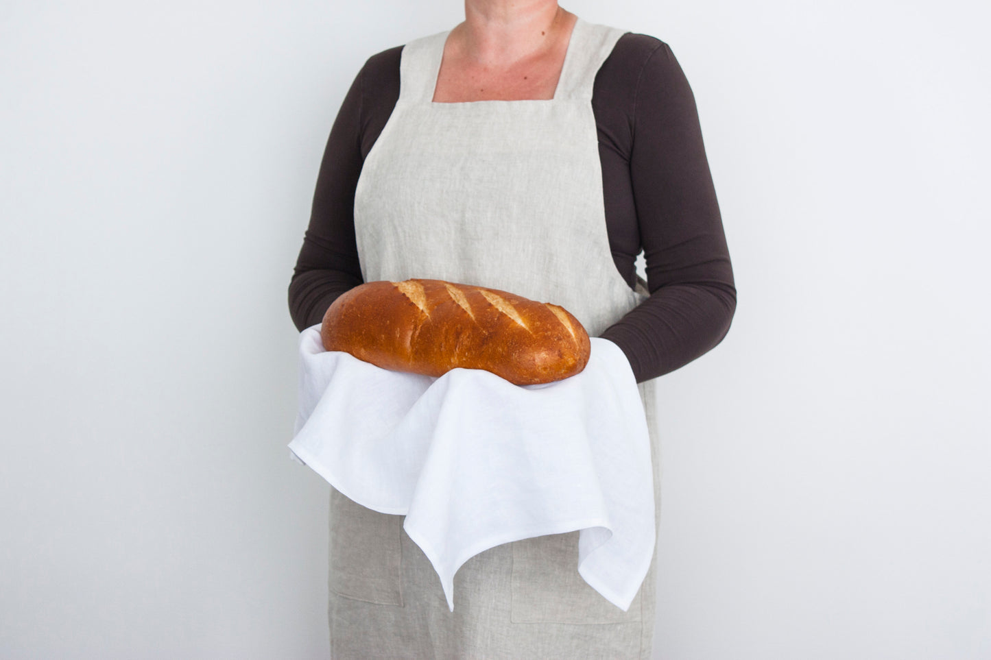 Linen Japanese Cross Back Apron