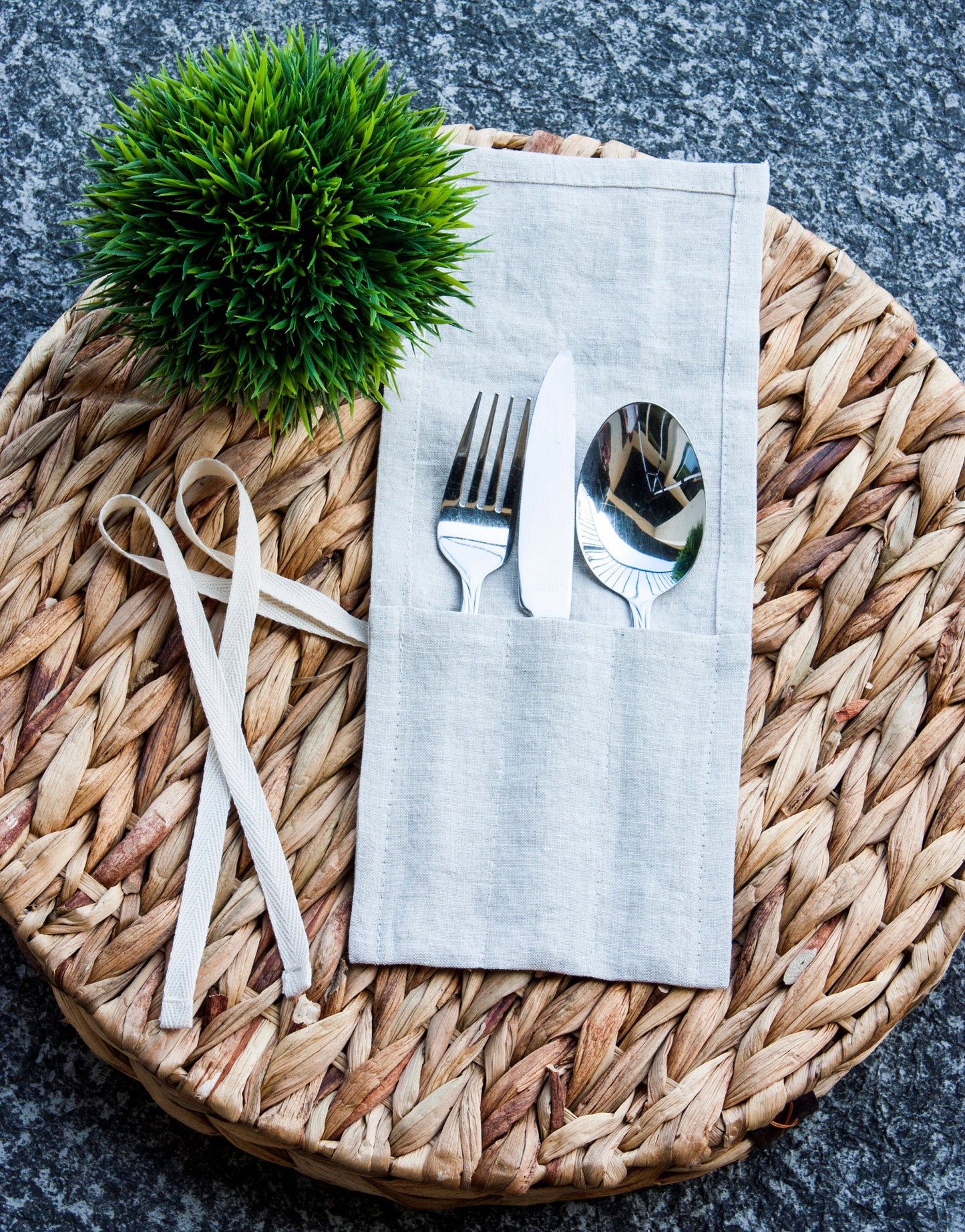 Linen Cutlery Roll Wrap