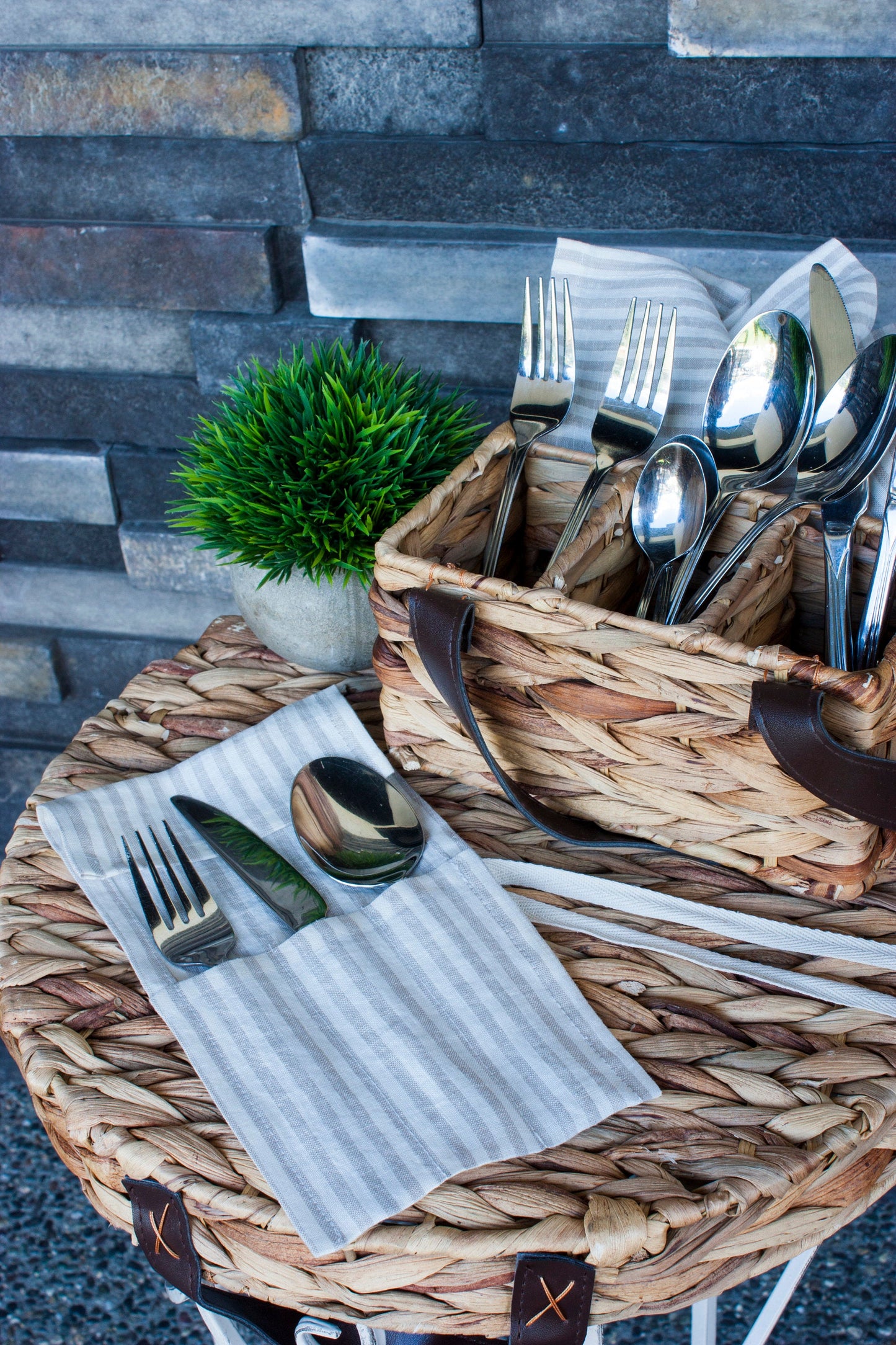 Linen Cutlery Roll Wrap