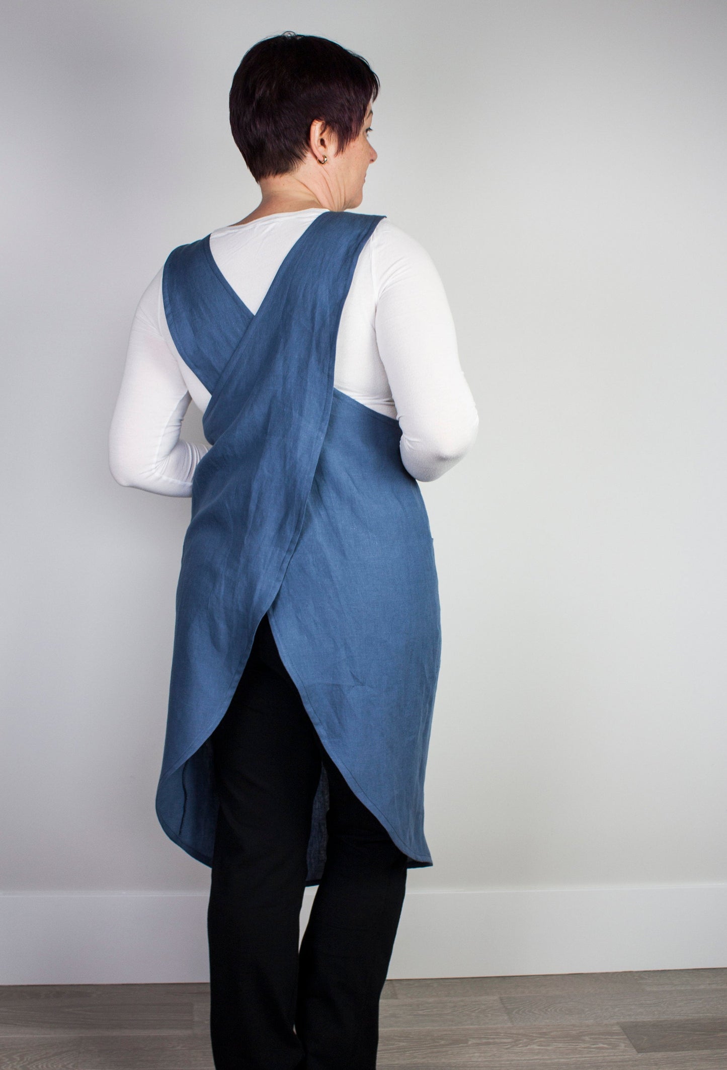 Linen Japanese Cross Back Apron