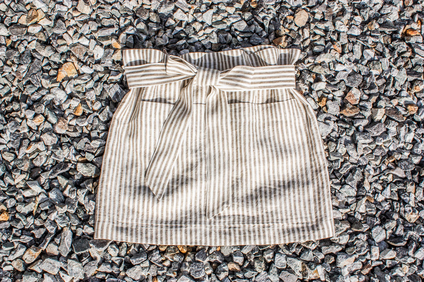 Striped Linen Half Apron