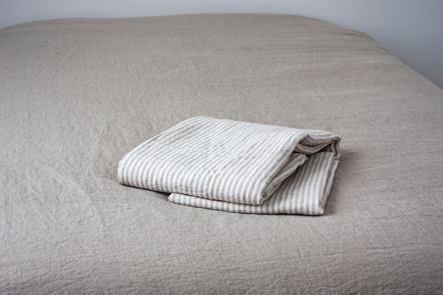 Striped Linen Flat Sheet (Twin to Cal. King)