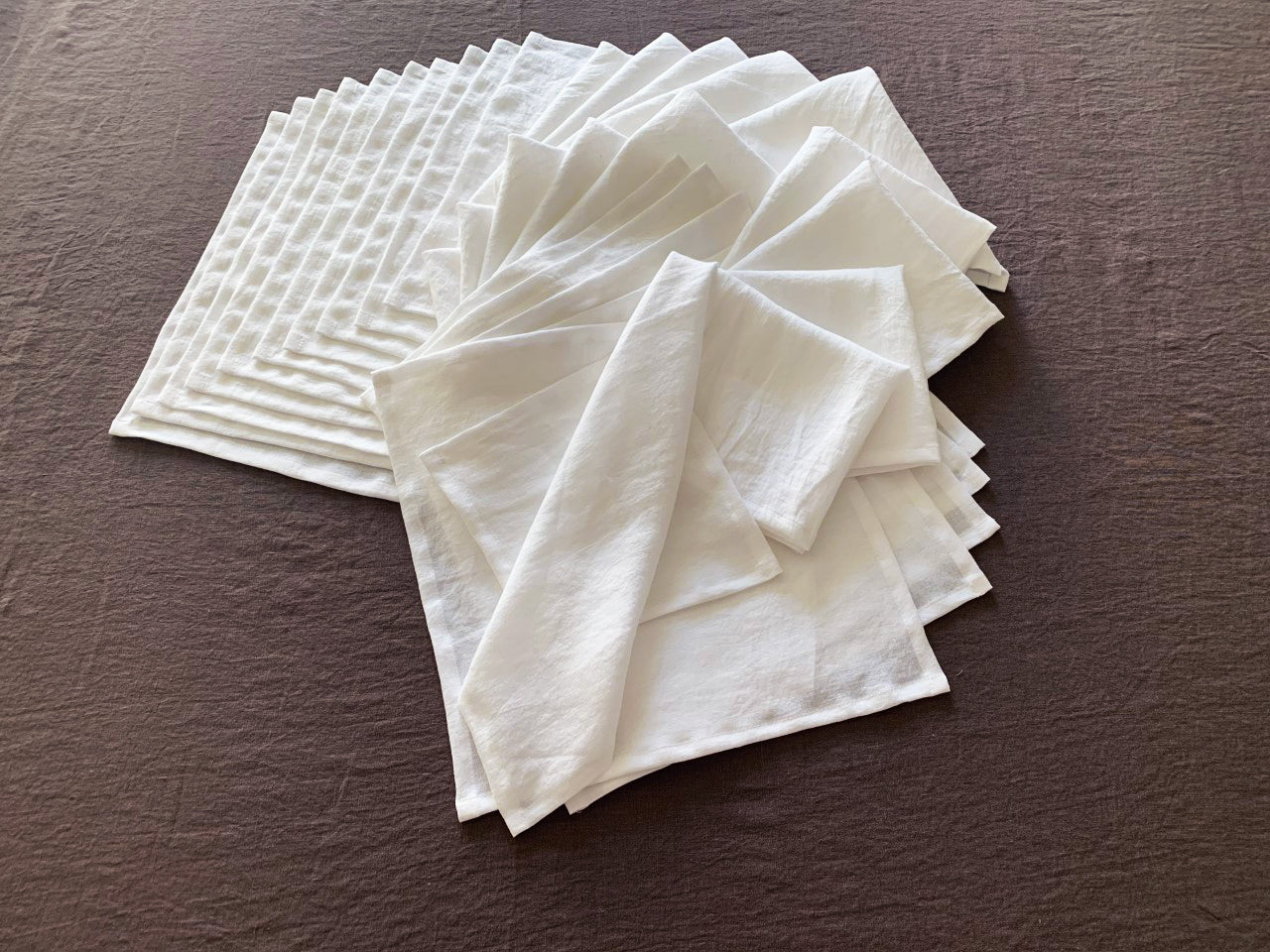 Set of 10 Linen Napkins 14"x14" white SALE