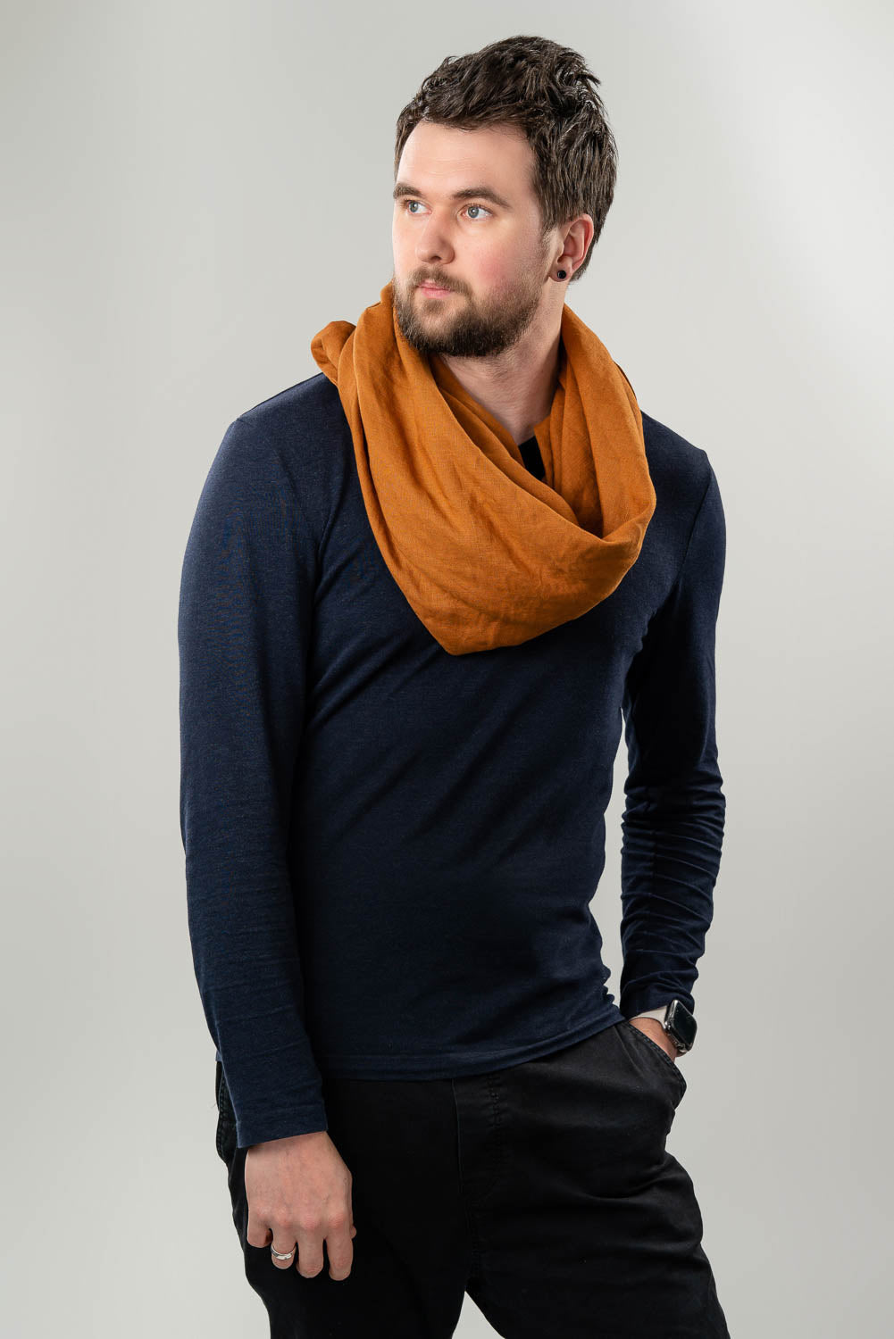 Large Linen Wrap Scarf