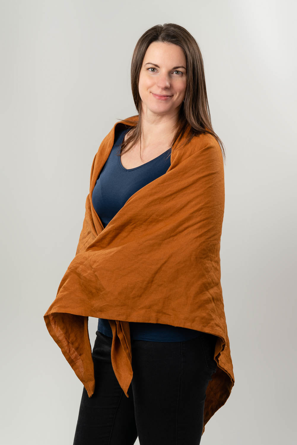 Large Linen Wrap Scarf