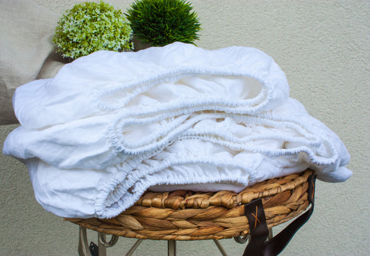 Twin Linen Fitted Sheet - Select colour in drop down