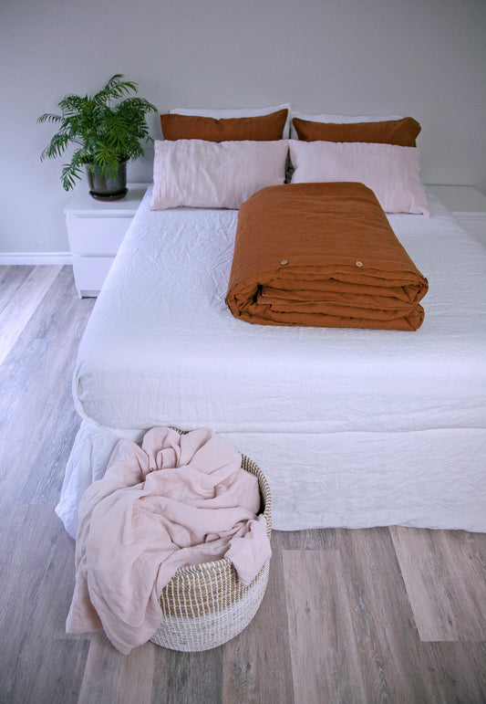 King Sized Linen Duvet Cover - Choose Colour in Drop Down