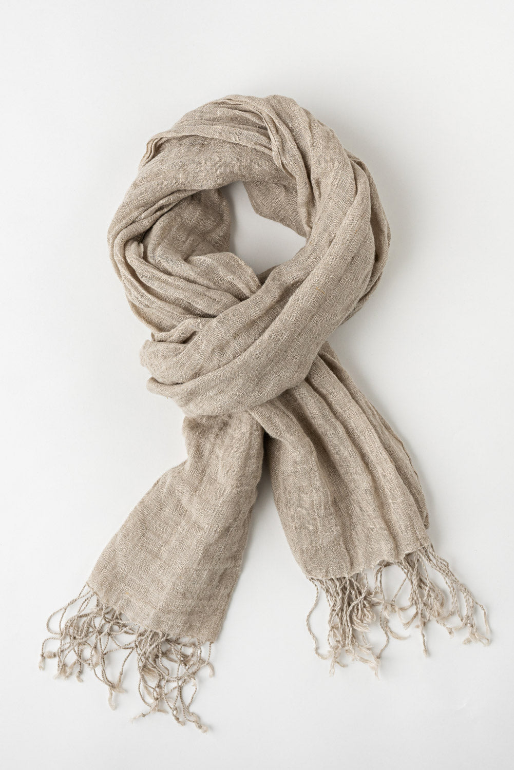 Linen Scarf with Tassels