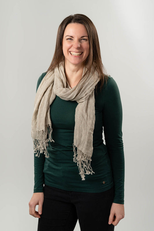 Linen Scarf with Tassels