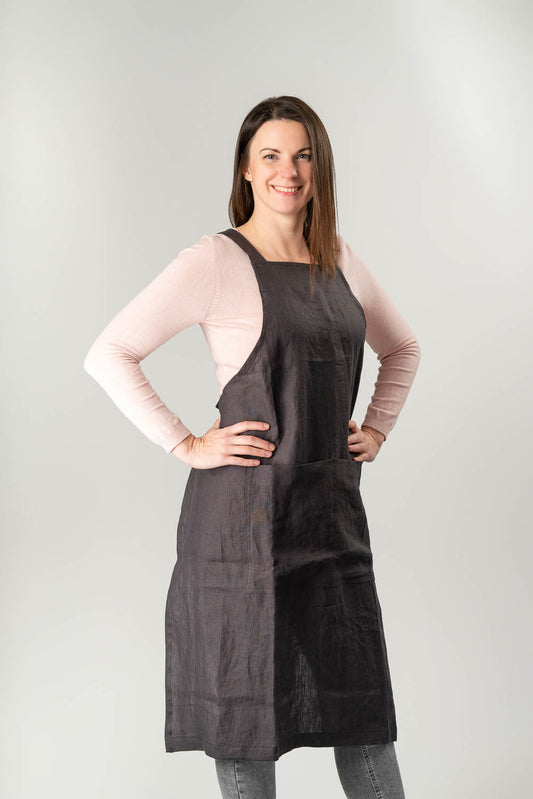 Adult Linen Crossback Apron