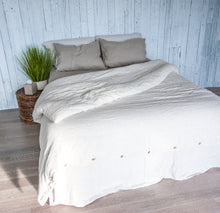 Load image into Gallery viewer, Natural Stripe Linen Duvet Cover
