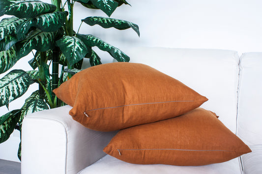 Linen Cushion Cover with Zipper (18", 20" & 22")