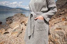 Load image into Gallery viewer, Grey Waffle Unisex Linen Bathrobe - S to 4XL
