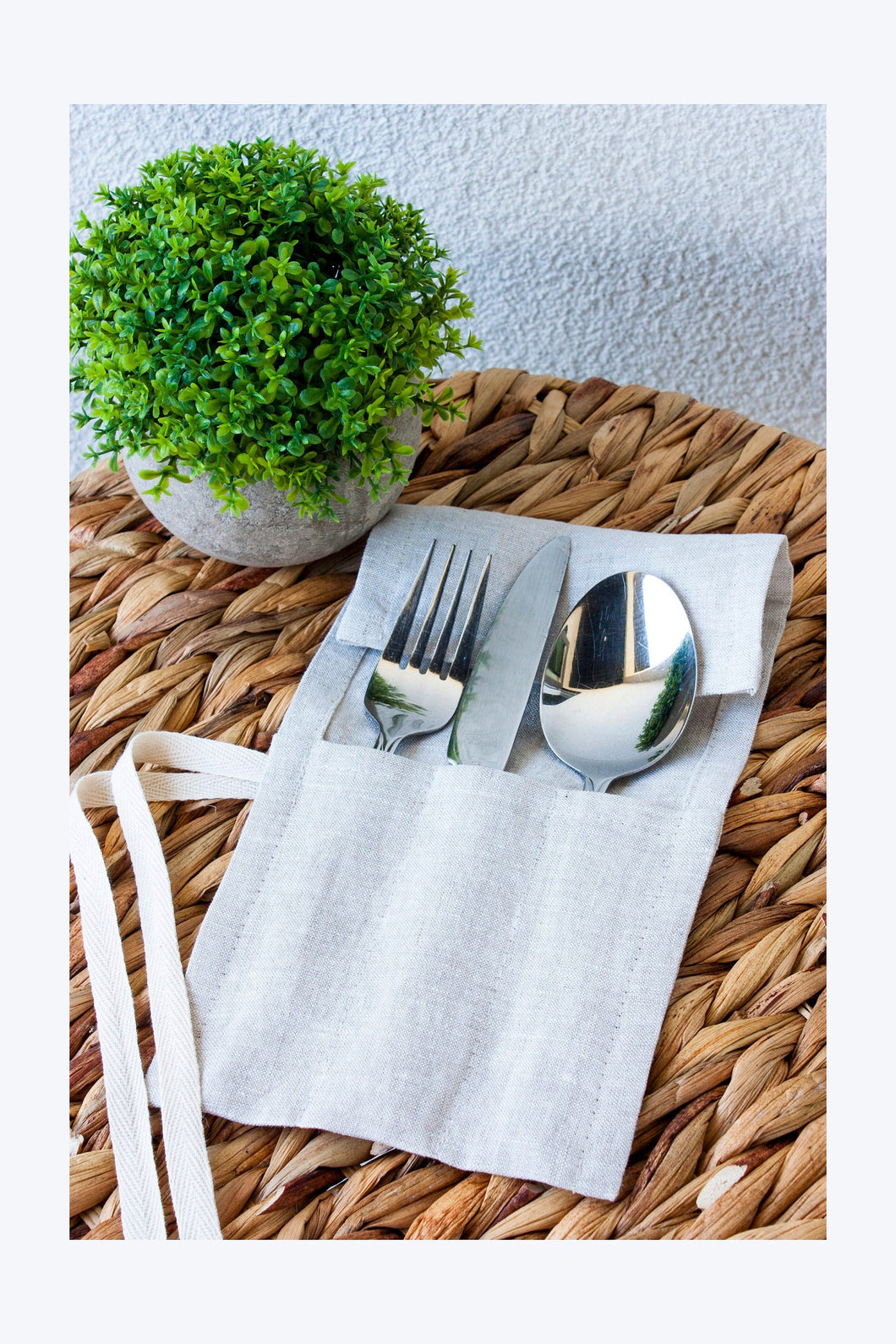 Linen Cutlery Roll Wrap