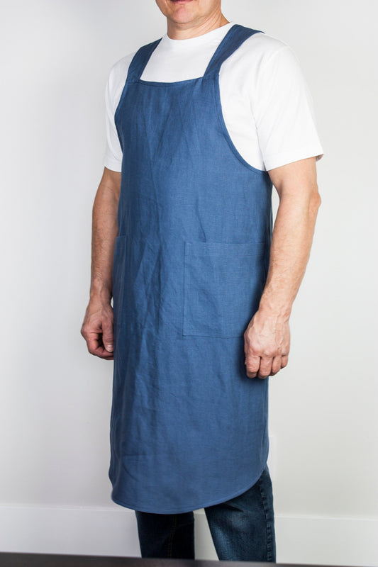 Linen Japanese Cross Back Apron