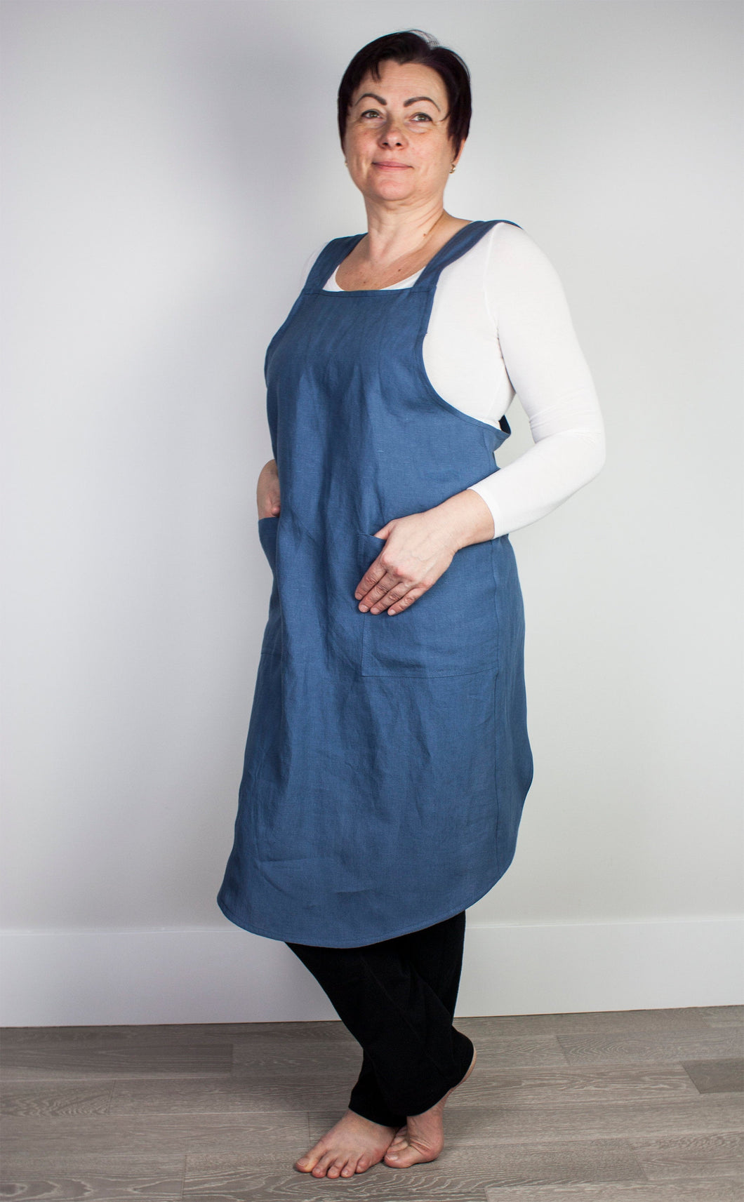 Linen Japanese Cross Back Apron