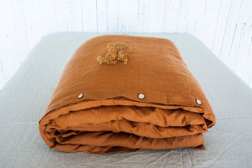 Tobacco Linen Duvet Cover